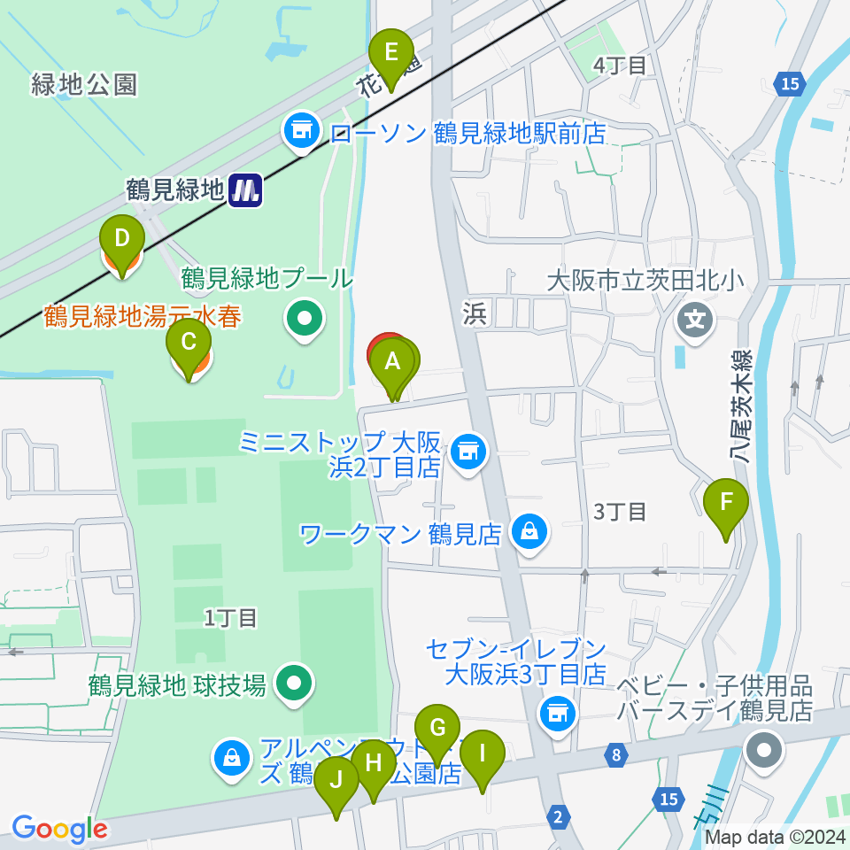 ナッジスタジオ周辺のカフェ一覧地図