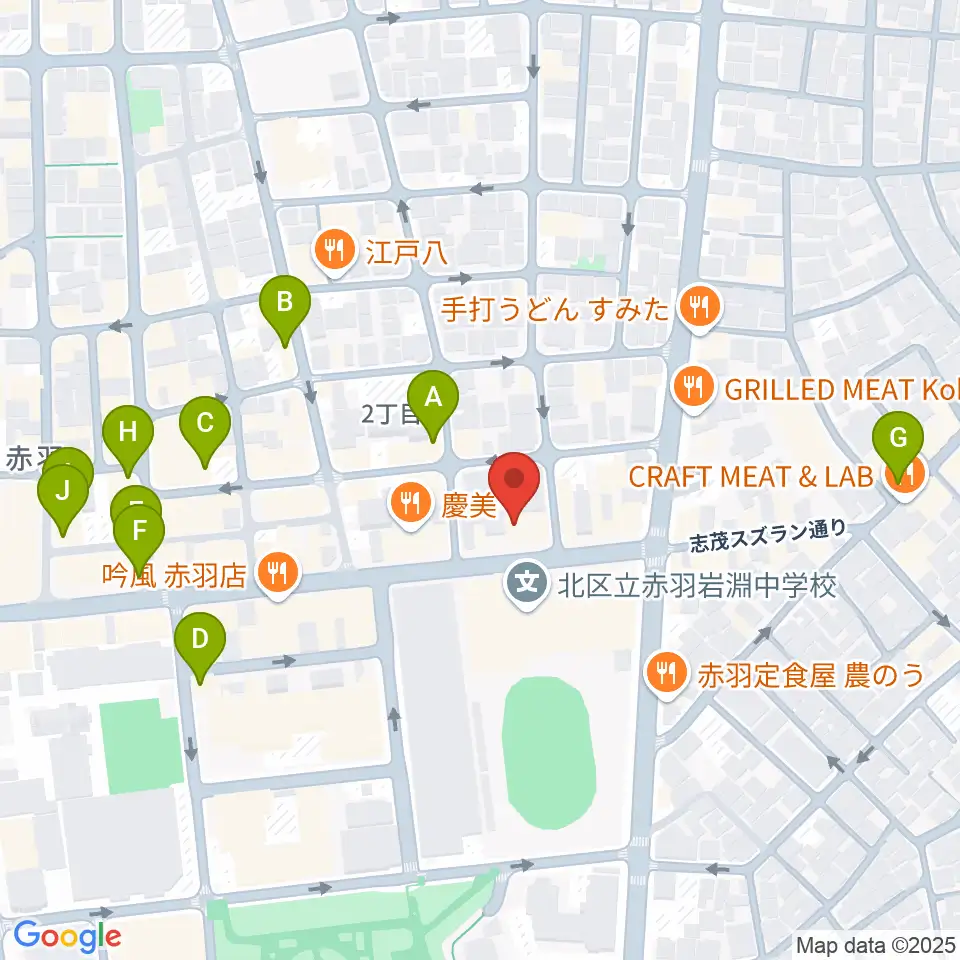 スタジオウイング周辺のカフェ一覧地図