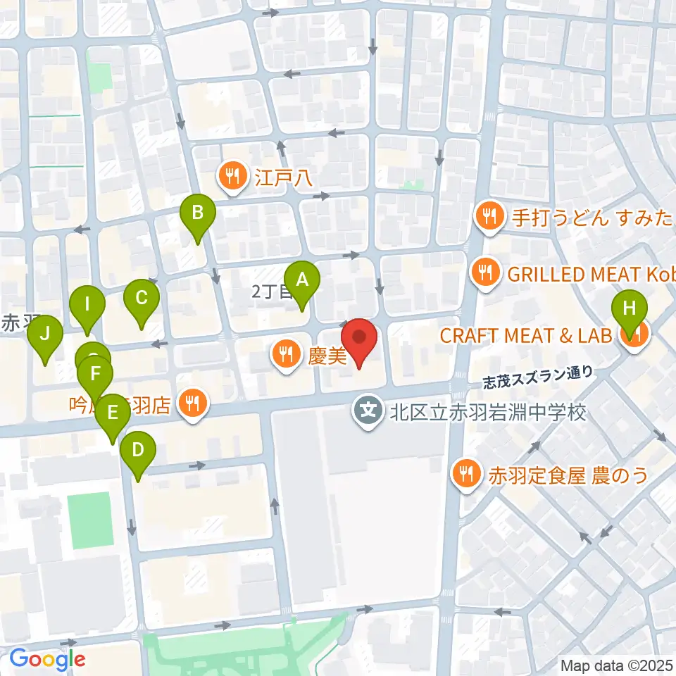 スタジオウイング周辺のカフェ一覧地図