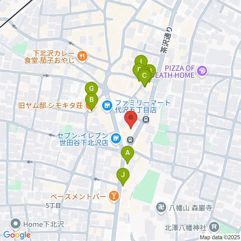 下北沢ReG周辺のカフェ一覧地図