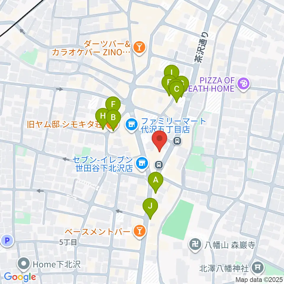 下北沢ReG周辺のカフェ一覧地図