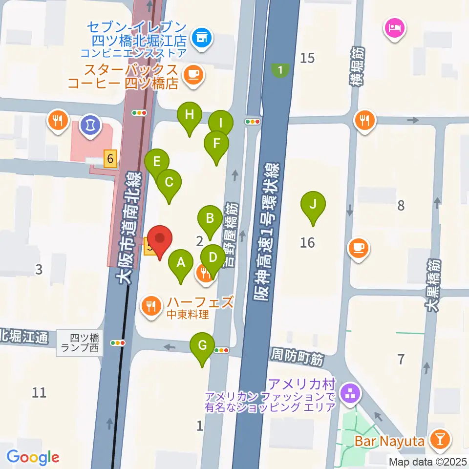 Vocal Space B周辺のカフェ一覧地図