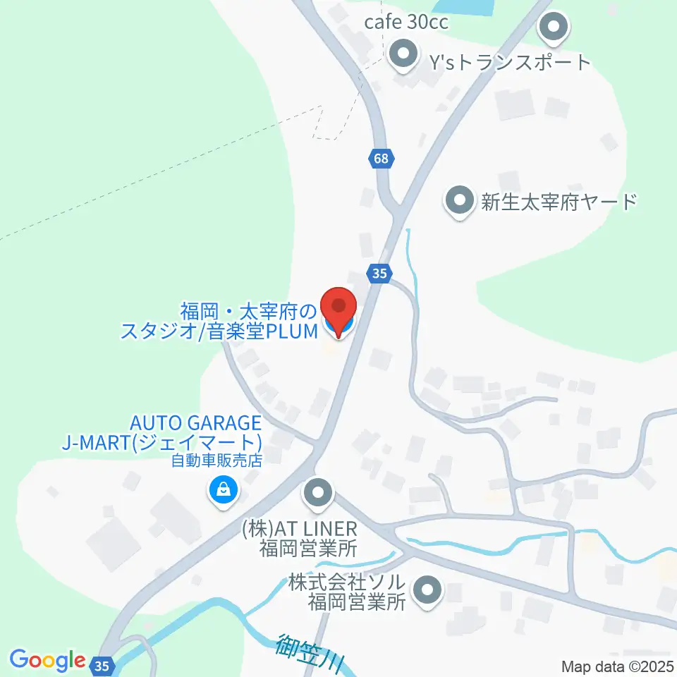 音楽堂PLUM周辺のカフェ一覧地図