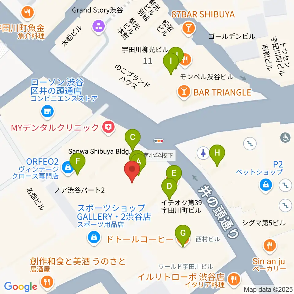 サウンドスクランブル周辺のカフェ一覧地図