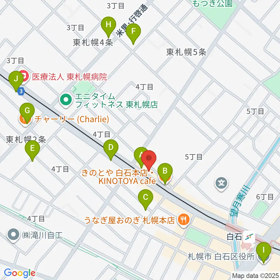 middle C周辺のカフェ一覧地図