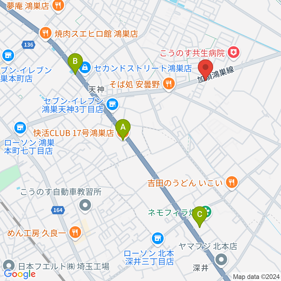 サウンドステア周辺のカフェ一覧地図