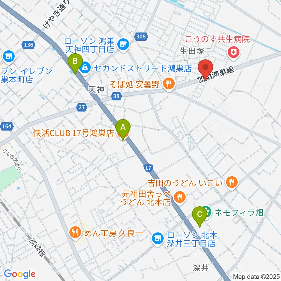 サウンドステア周辺のカフェ一覧地図