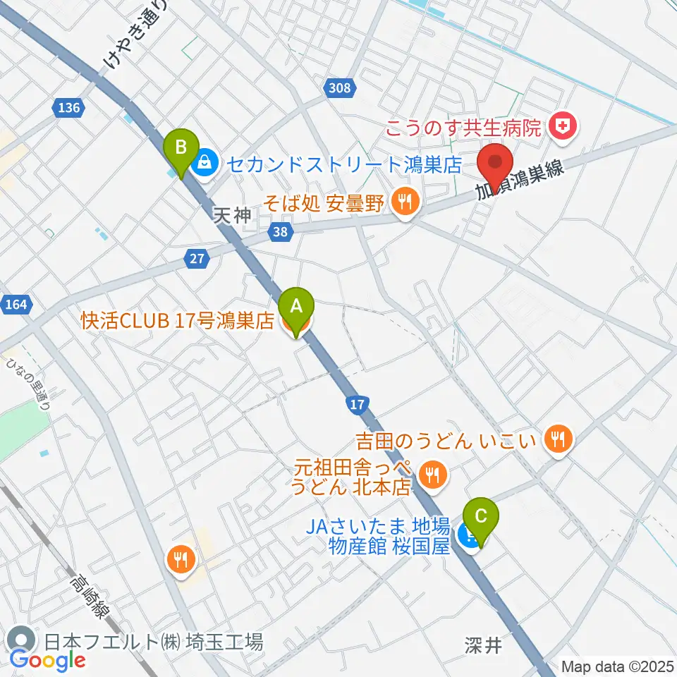 サウンドステア周辺のカフェ一覧地図