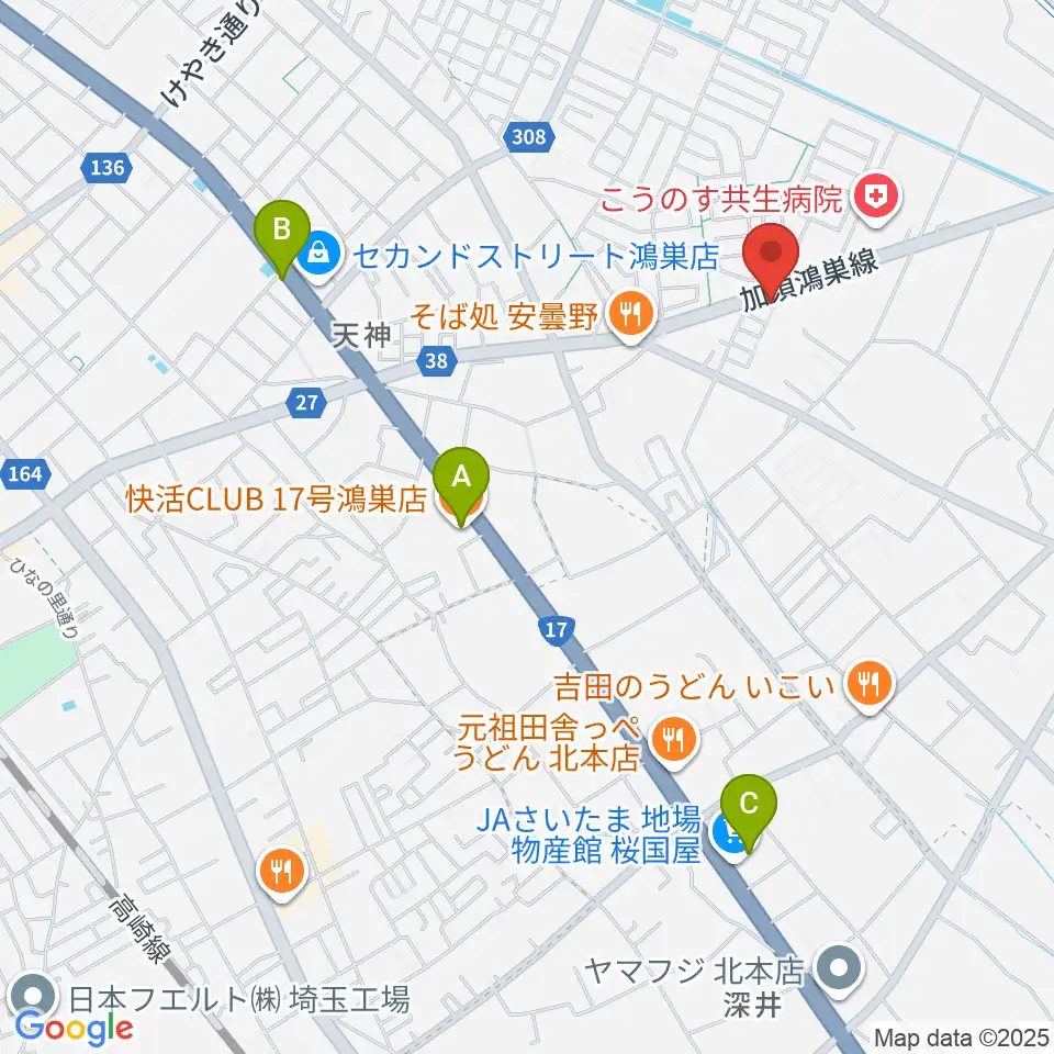 サウンドステア周辺のカフェ一覧地図