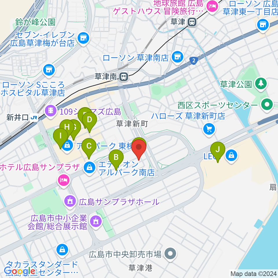 MUSIC STUDIO HIVE周辺のカフェ一覧地図