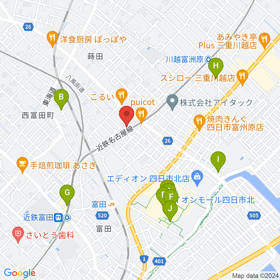 ホーリーハウス周辺のカフェ一覧地図