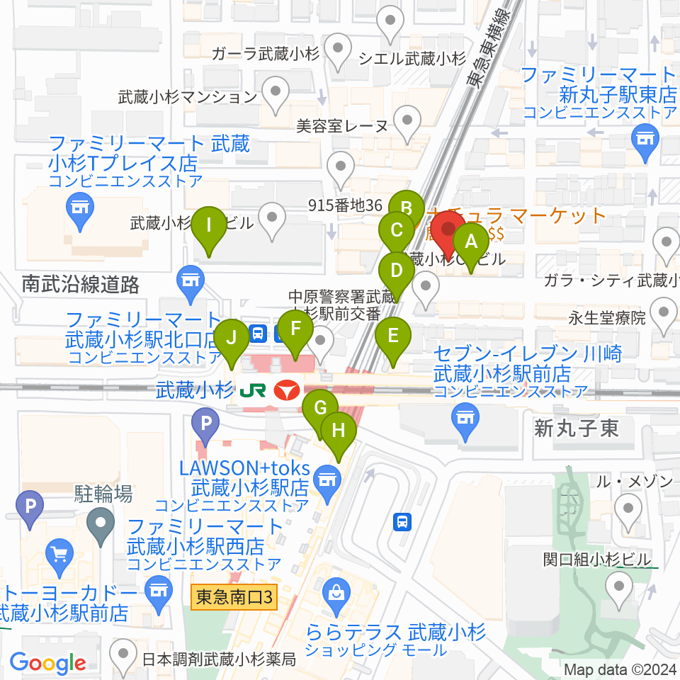 スタジオアイシャ周辺のカフェ一覧地図