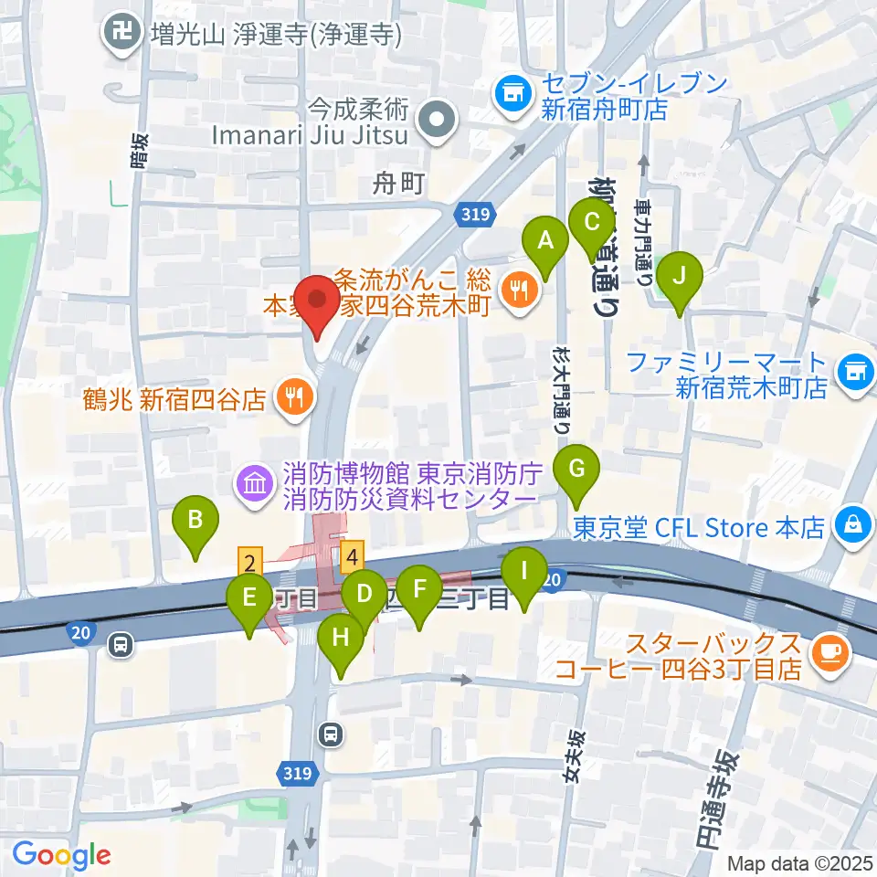 四谷ウナ・カンツォーネ周辺のカフェ一覧地図