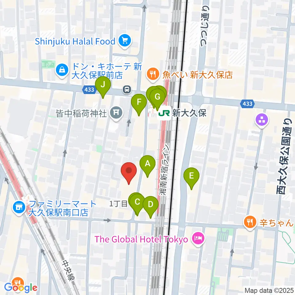 新宿ブロードバンドスタジオ/Pulse Studio周辺のカフェ一覧地図