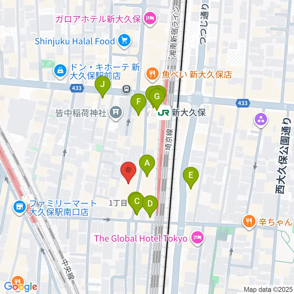 新宿ブロードバンドスタジオ/Pulse Studio周辺のカフェ一覧地図