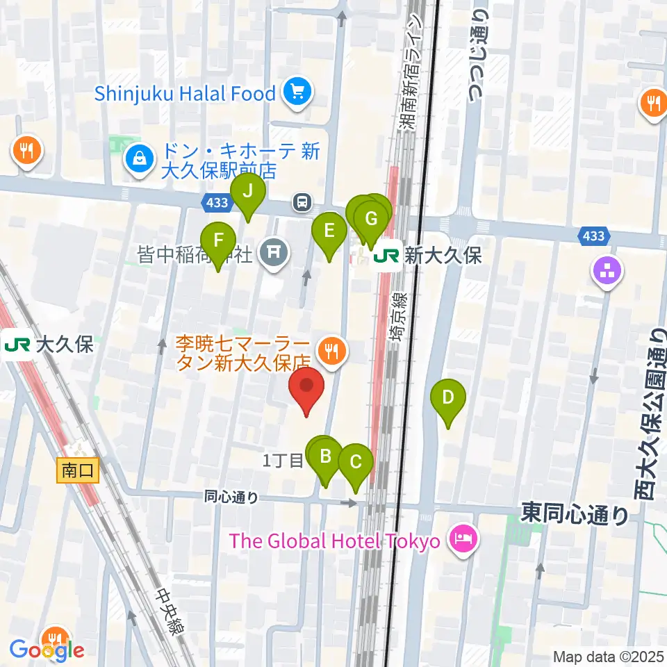 新宿ブロードバンドスタジオ/Pulse Studio周辺のカフェ一覧地図