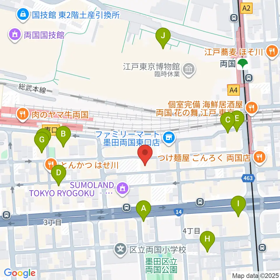 両国SUNRIZE周辺のカフェ一覧地図
