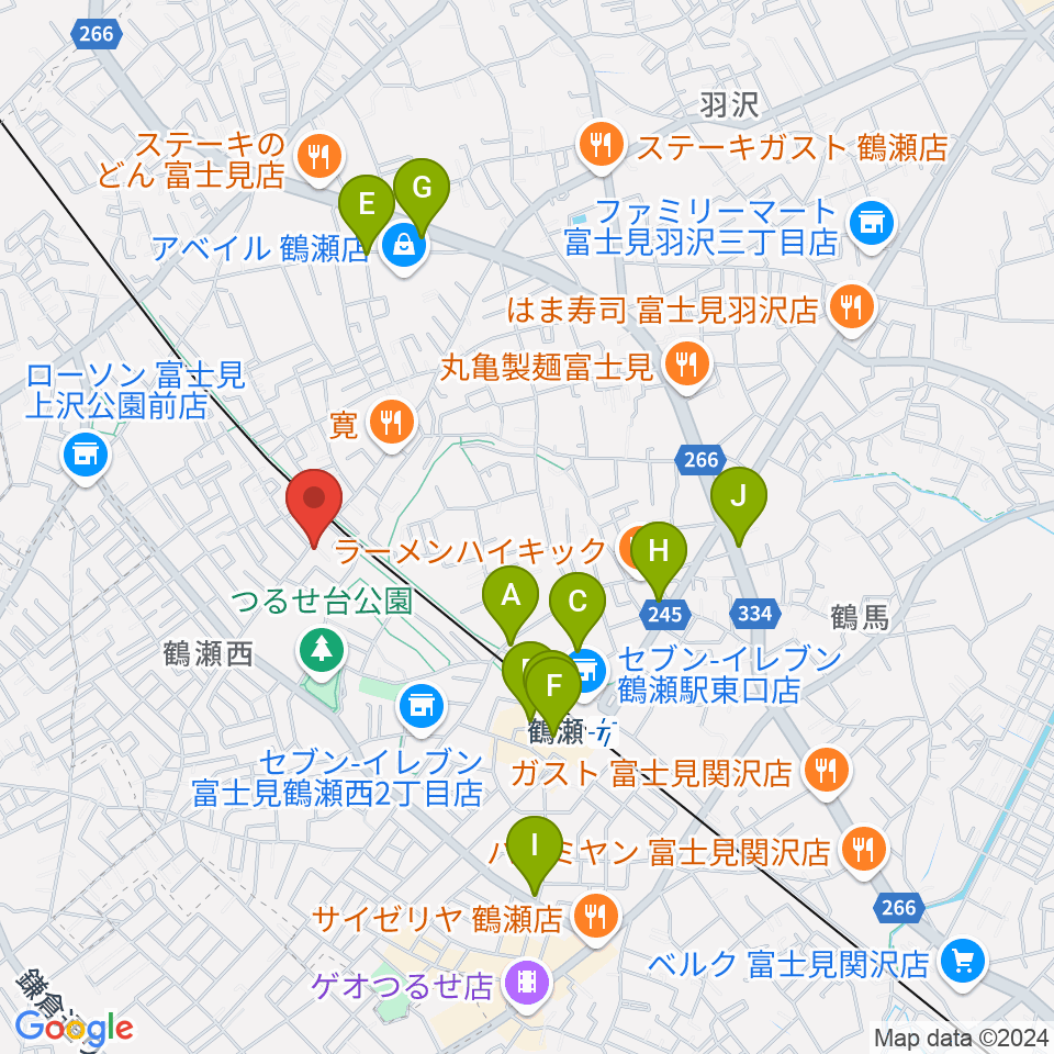 埼玉音楽院周辺のカフェ一覧地図