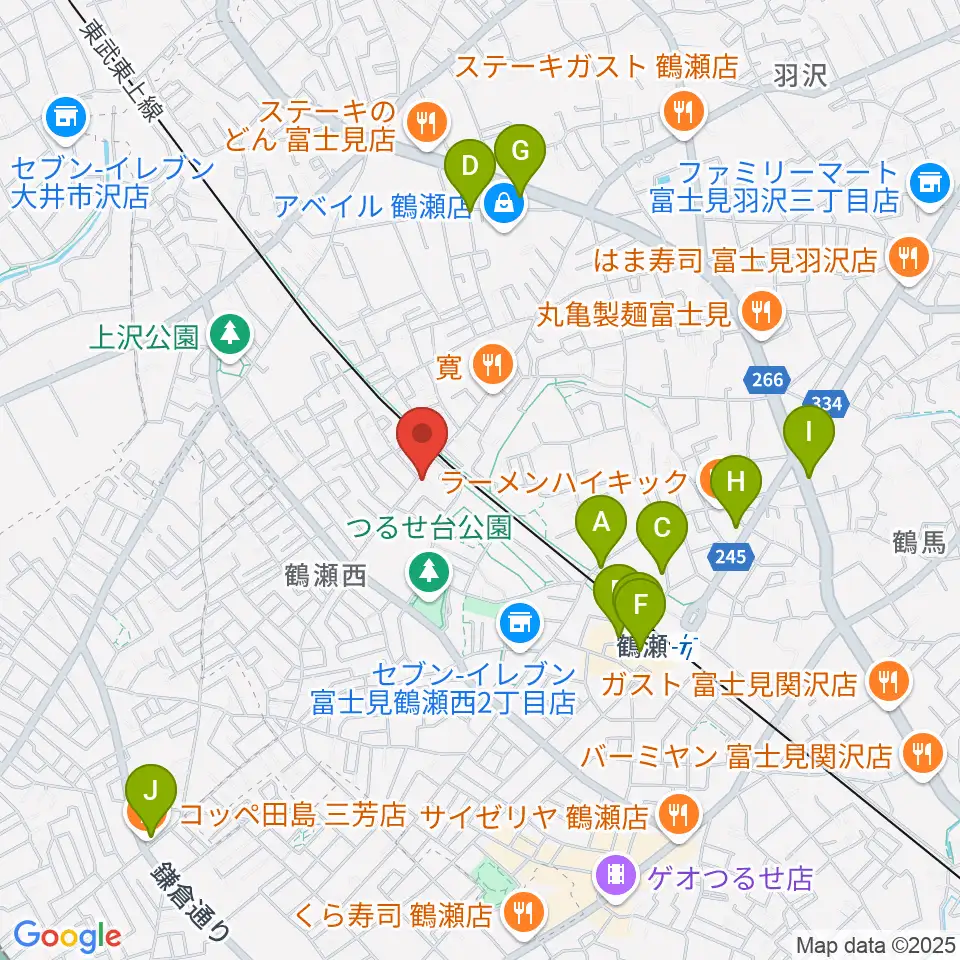 埼玉音楽院周辺のカフェ一覧地図