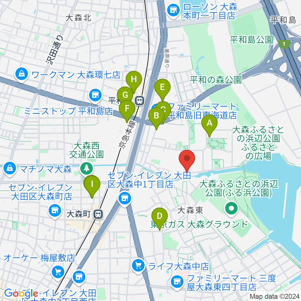 サウンドパーク周辺のカフェ一覧地図