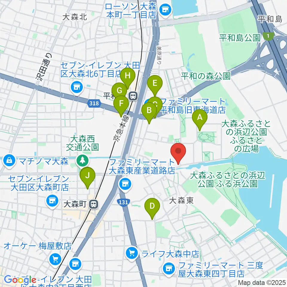 サウンドパーク周辺のカフェ一覧地図