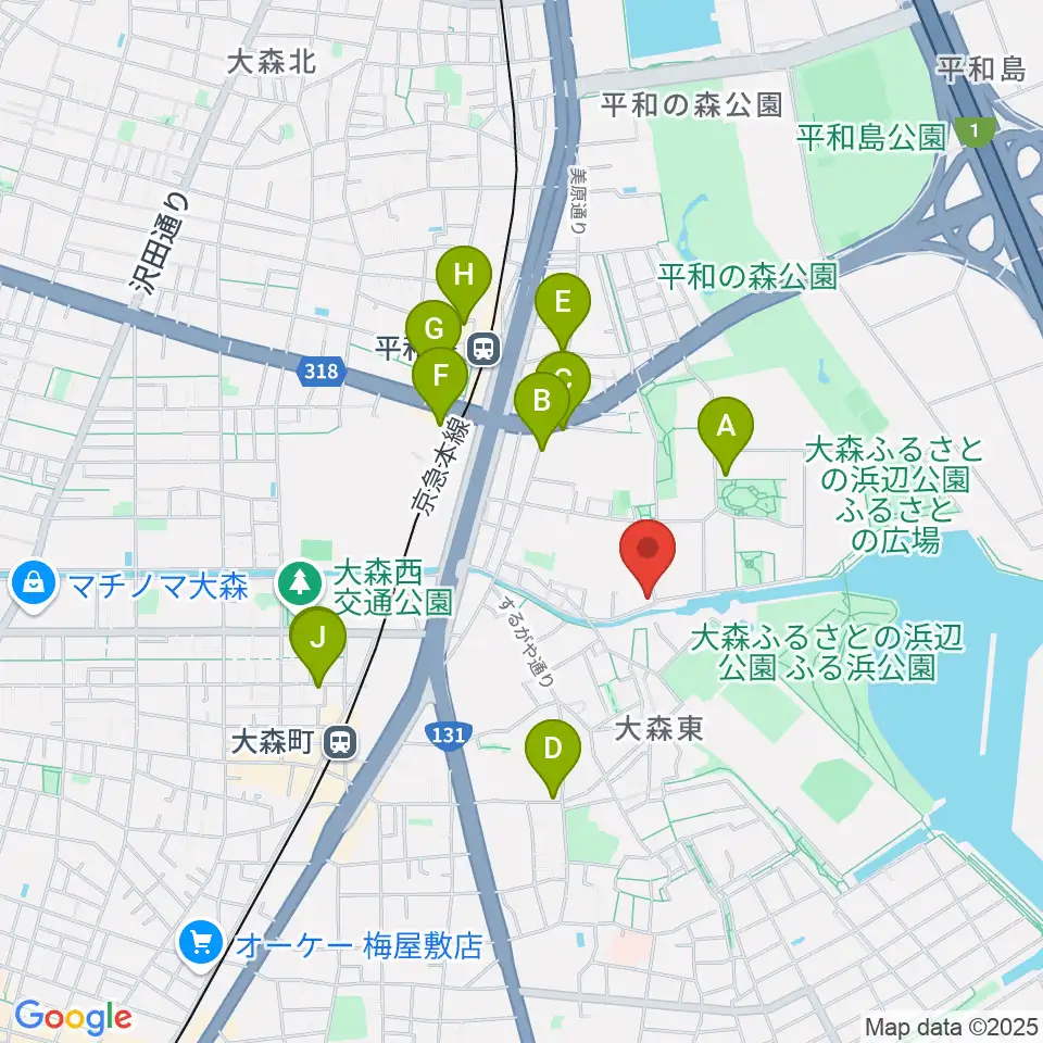 サウンドパーク周辺のカフェ一覧地図