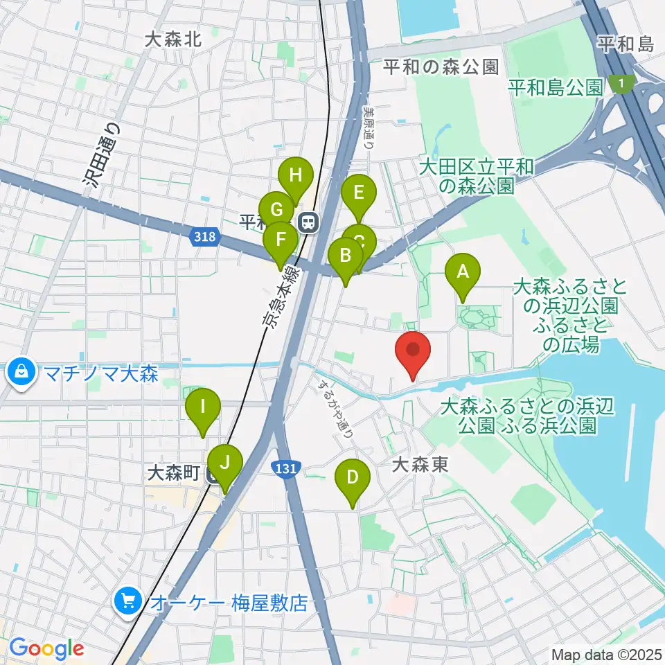 サウンドパーク周辺のカフェ一覧地図