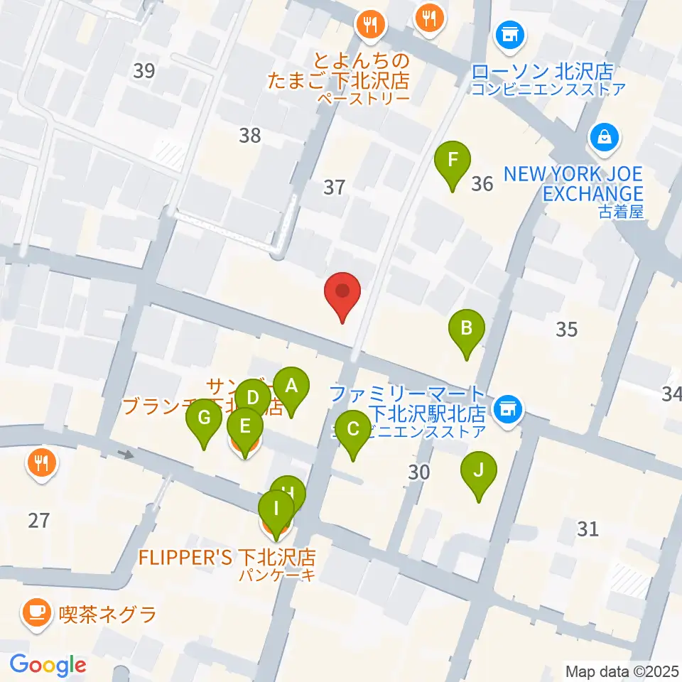 Rinky Dink Studio下北沢2nd周辺のカフェ一覧地図