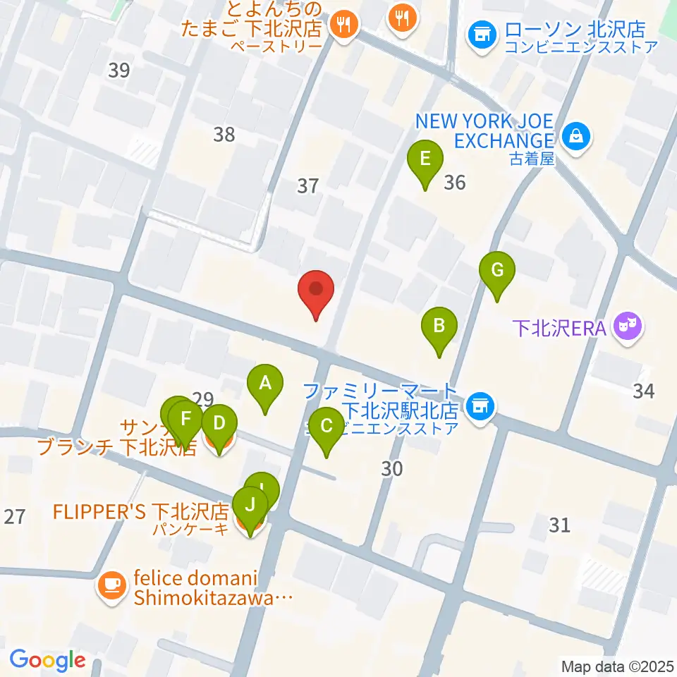 Rinky Dink Studio下北沢2nd周辺のカフェ一覧地図