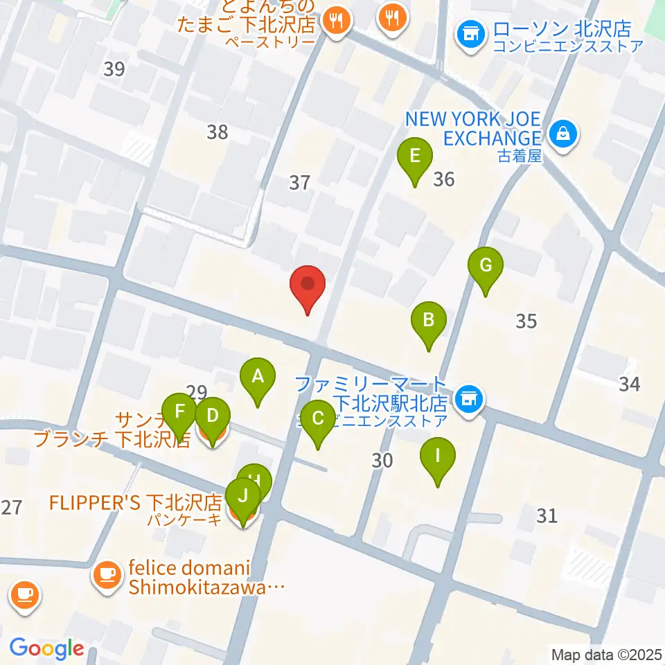 Rinky Dink Studio下北沢2nd周辺のカフェ一覧地図