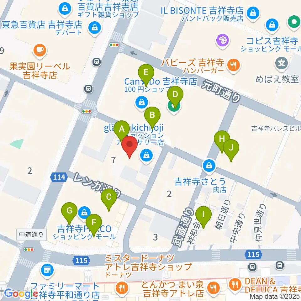 吉祥寺Studio ORES周辺のカフェ一覧地図