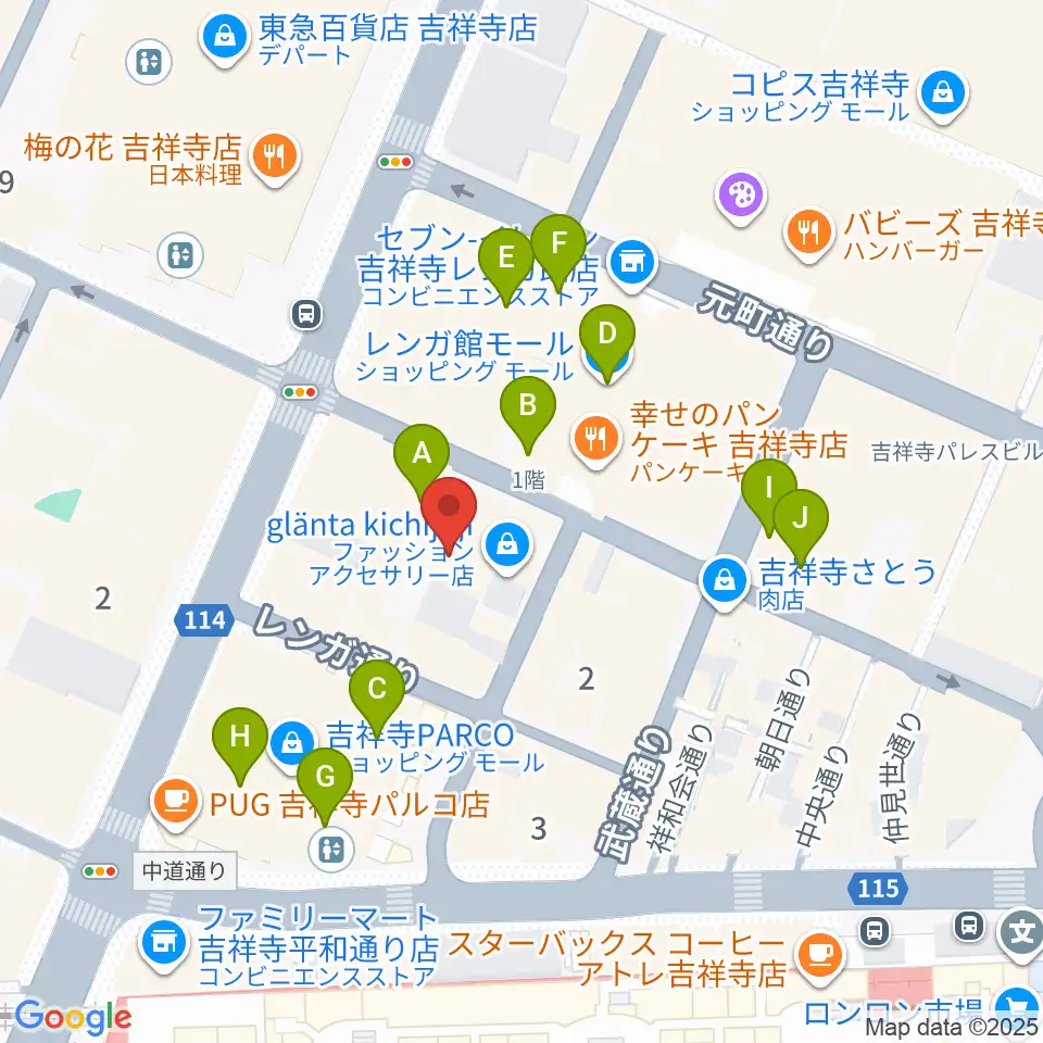 吉祥寺Studio ORES周辺のカフェ一覧地図