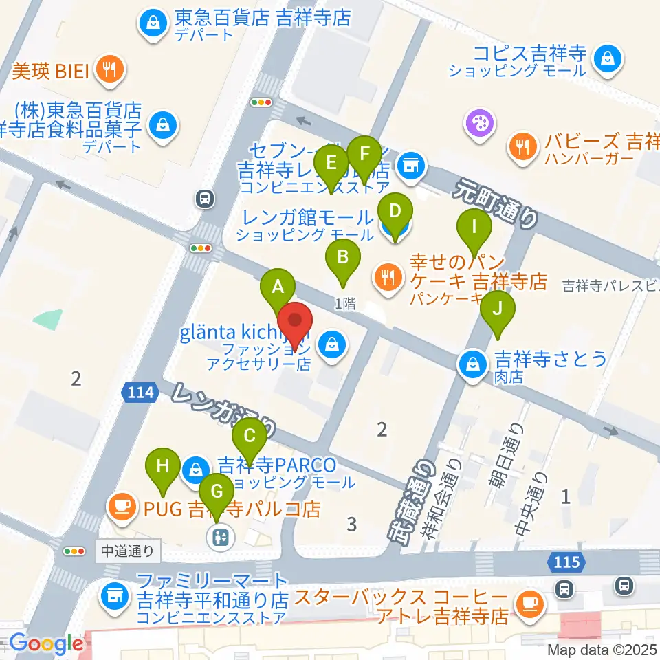 吉祥寺Studio ORES周辺のカフェ一覧地図