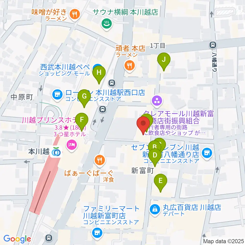 リンキィディンク川越 i.m.o周辺のカフェ一覧地図