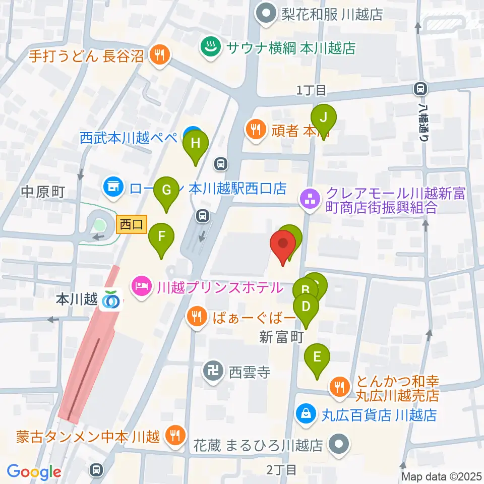 リンキィディンク川越 i.m.o周辺のカフェ一覧地図