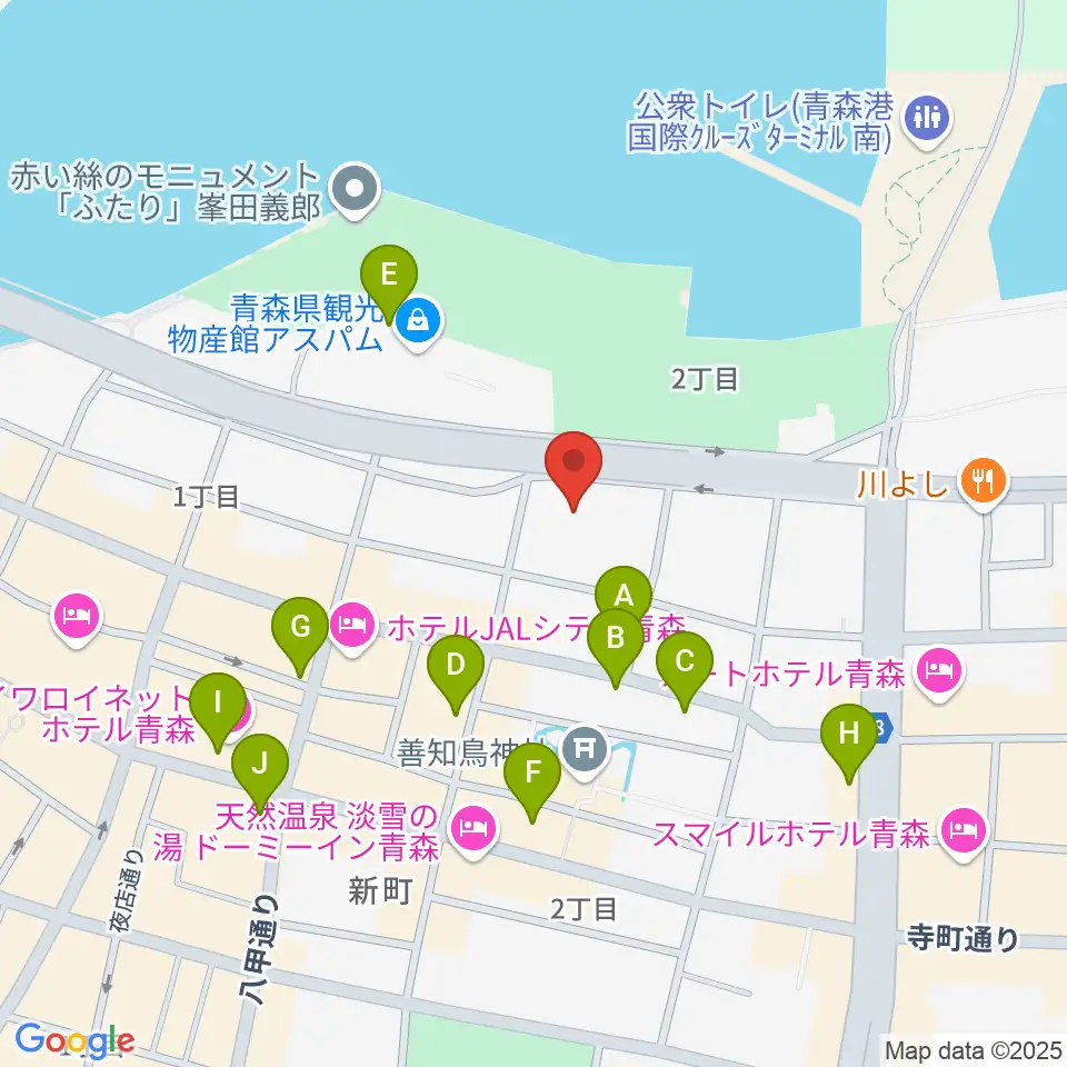 青森クォーター周辺のカフェ一覧地図