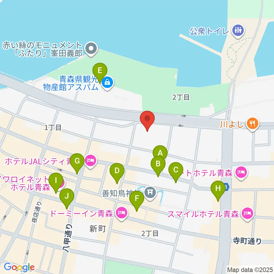 青森クォーター周辺のカフェ一覧地図