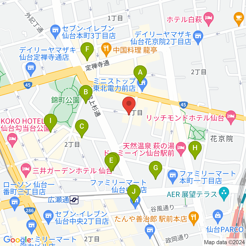 仙台ネオブラザーズ周辺のカフェ一覧地図