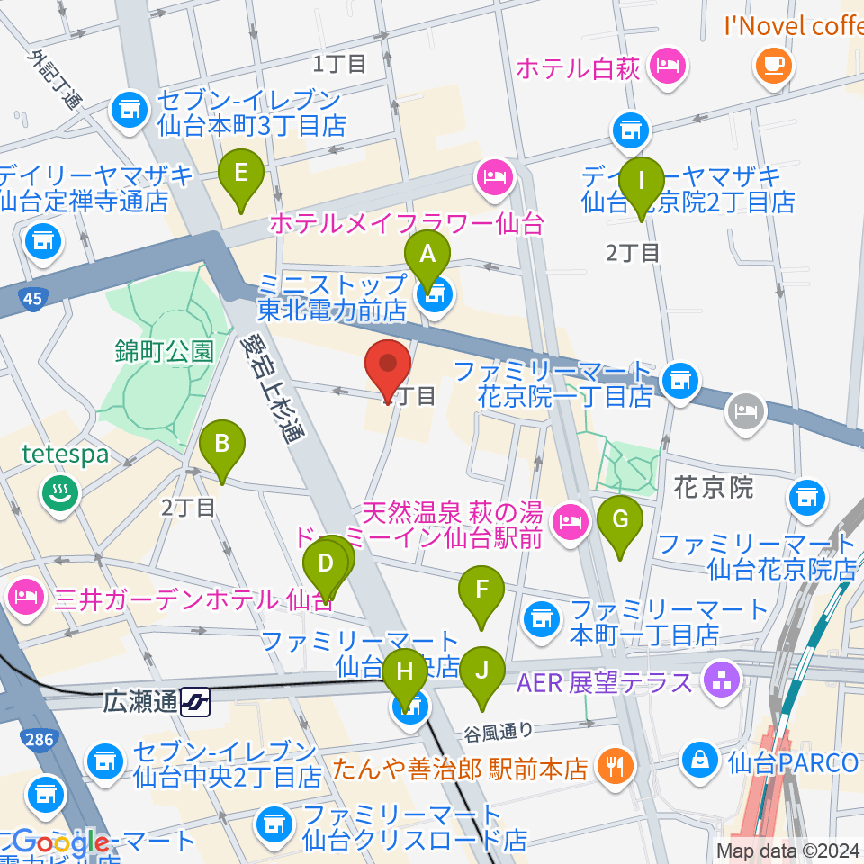 仙台ネオブラザーズ周辺のカフェ一覧地図