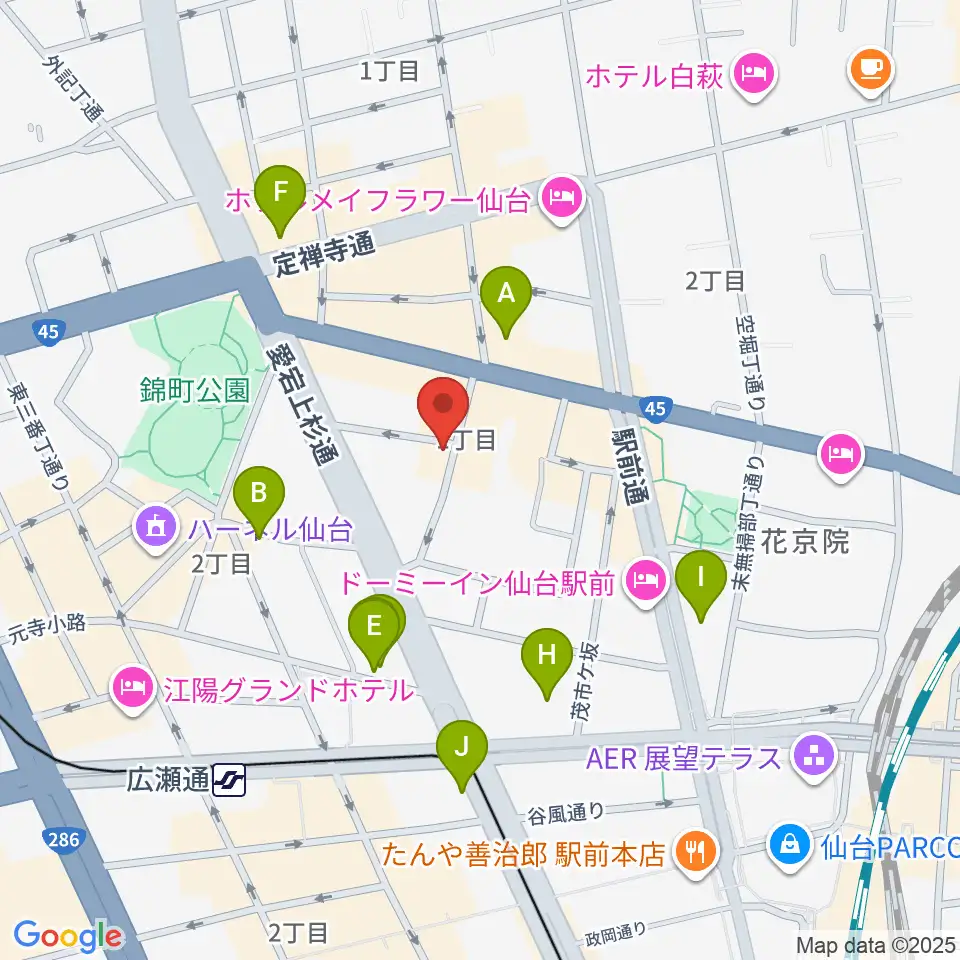 仙台ネオブラザーズ周辺のカフェ一覧地図