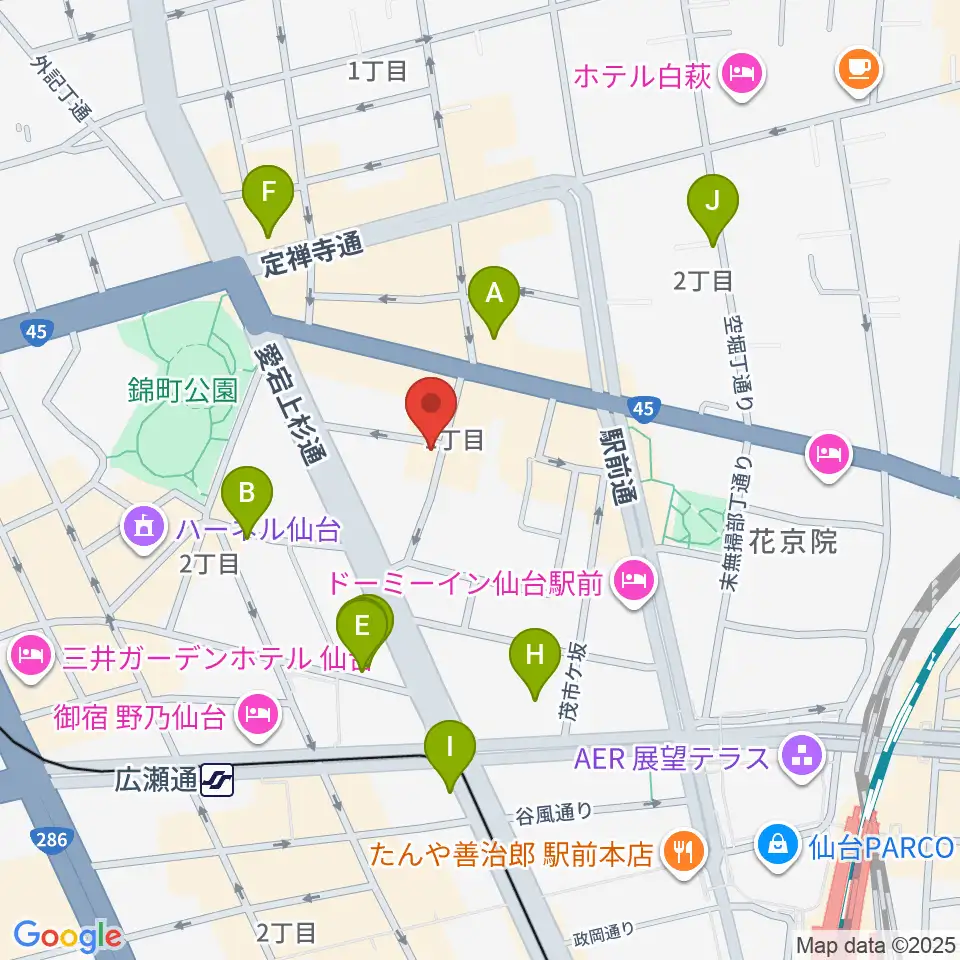 仙台ネオブラザーズ周辺のカフェ一覧地図