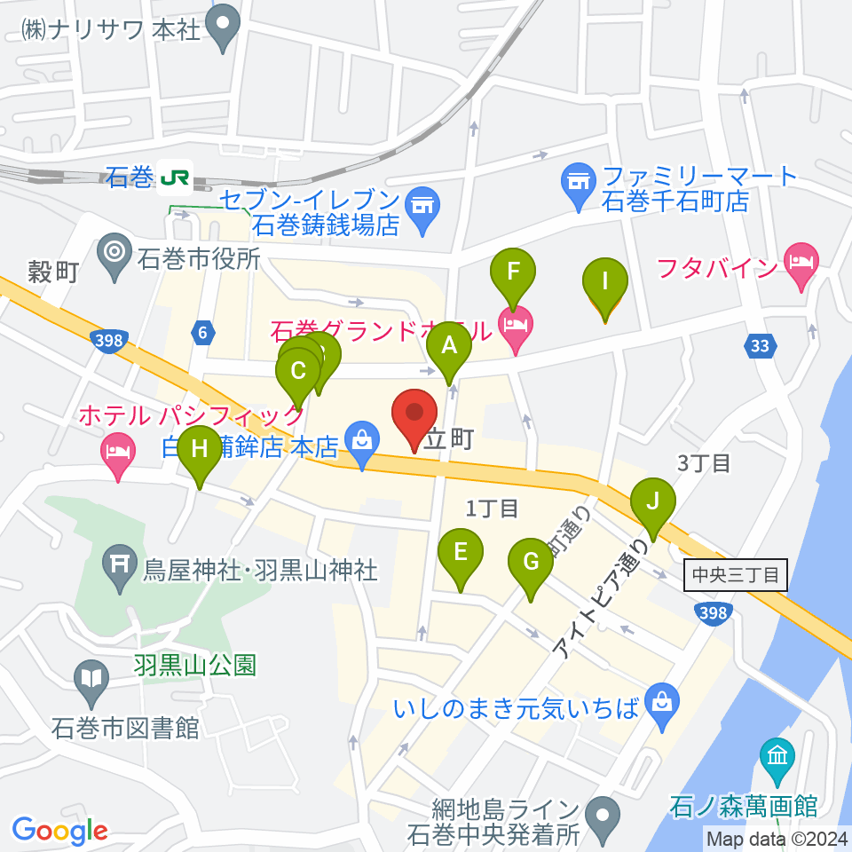 ラ・ストラーダ周辺のカフェ一覧地図