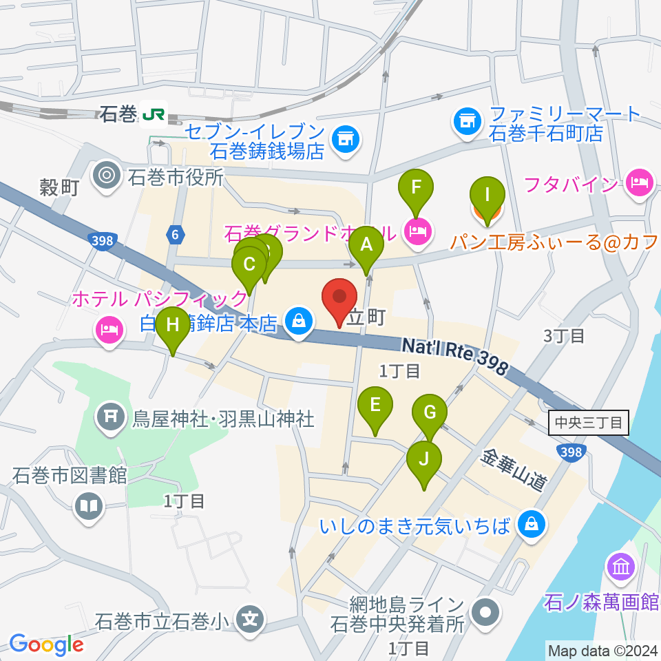 ラ・ストラーダ周辺のカフェ一覧地図