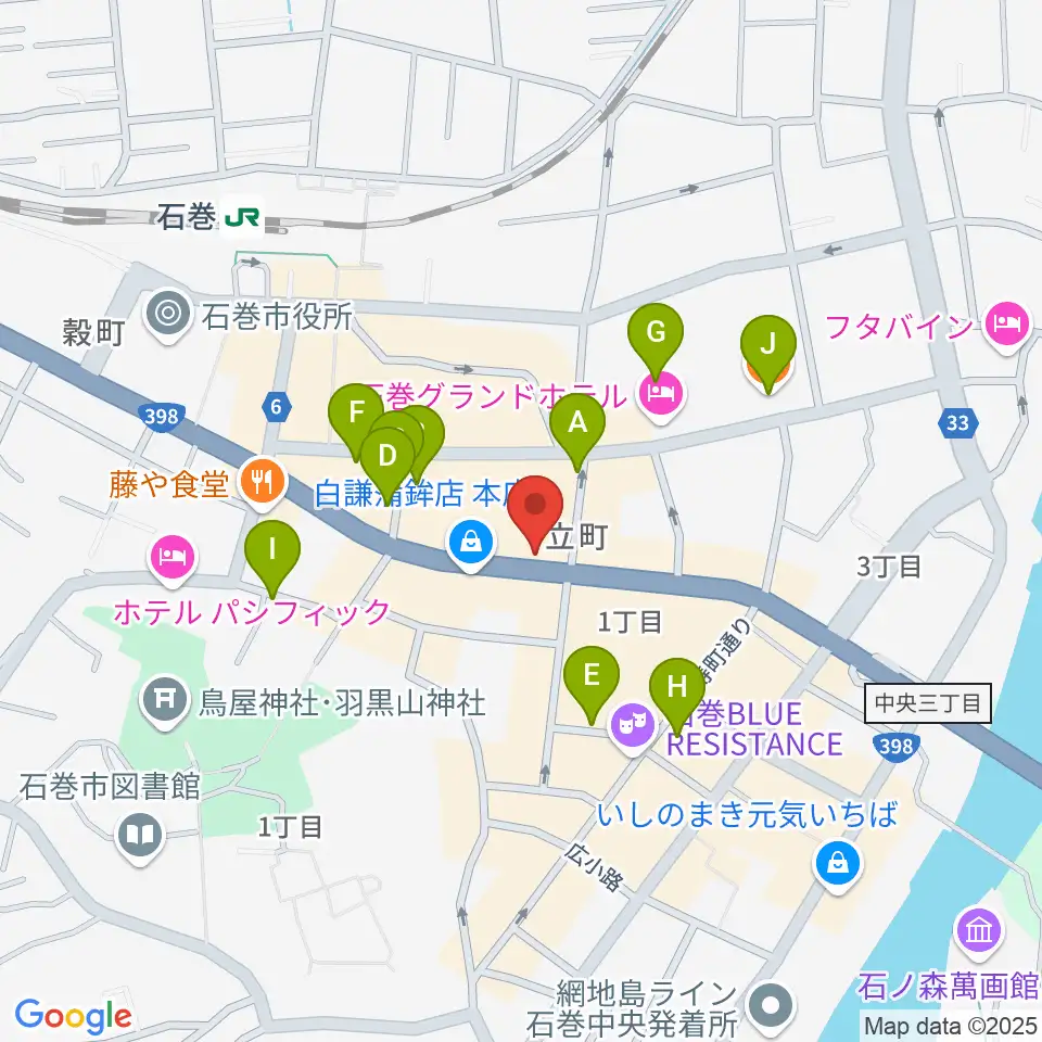 ラ・ストラーダ周辺のカフェ一覧地図