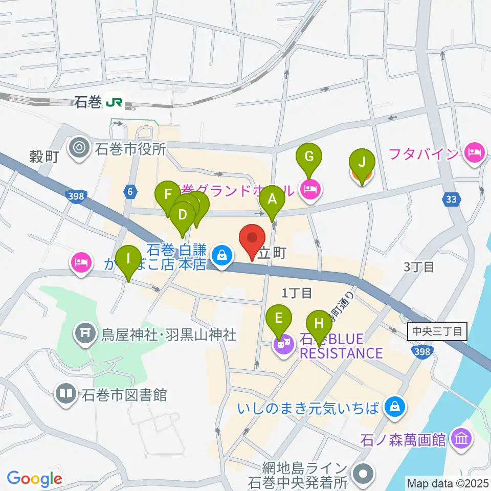 ラ・ストラーダ周辺のカフェ一覧地図