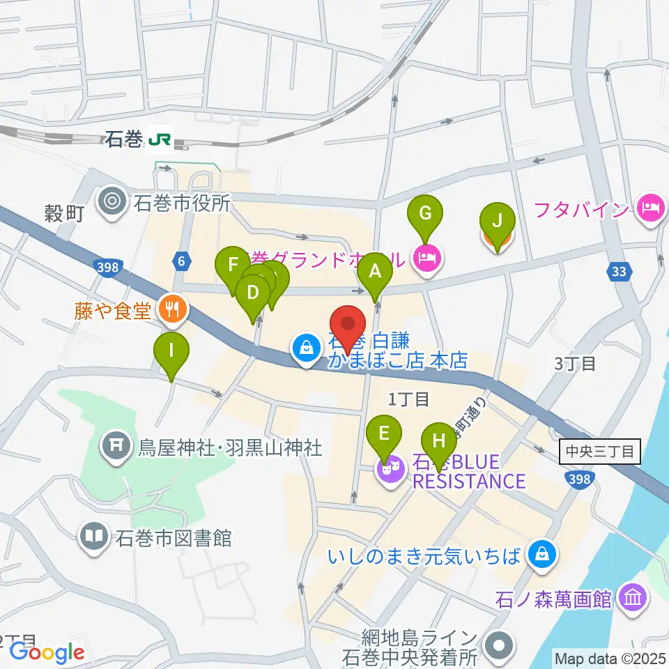 ラ・ストラーダ周辺のカフェ一覧地図