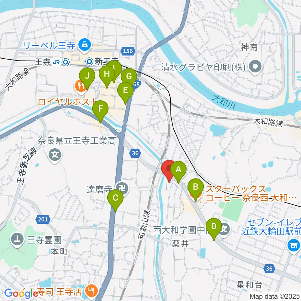 ミュージックスタジオ シグナス周辺のカフェ一覧地図