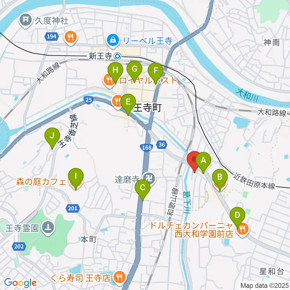 ミュージックスタジオ シグナス周辺のカフェ一覧地図