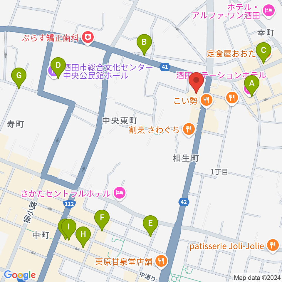 酒田music Factory 周辺のカフェ一覧マップ