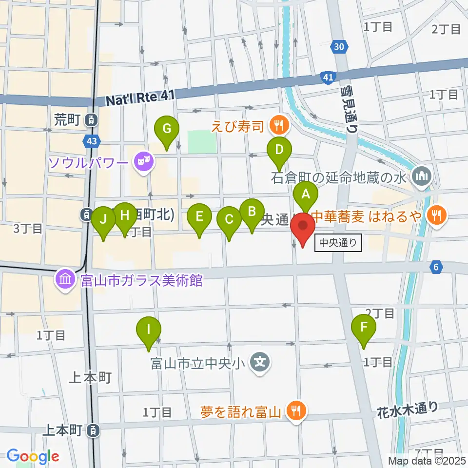 中教院Artist's周辺のカフェ一覧地図